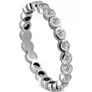 Cubic Zirconia Bezel Eternity Band, Size 7